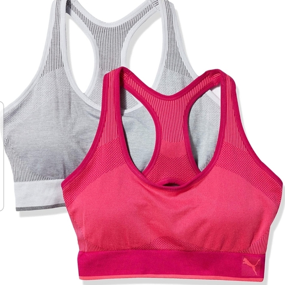 Puma Women's 2 Pack Sports Bra Removable Cups - Picture 1 of 2